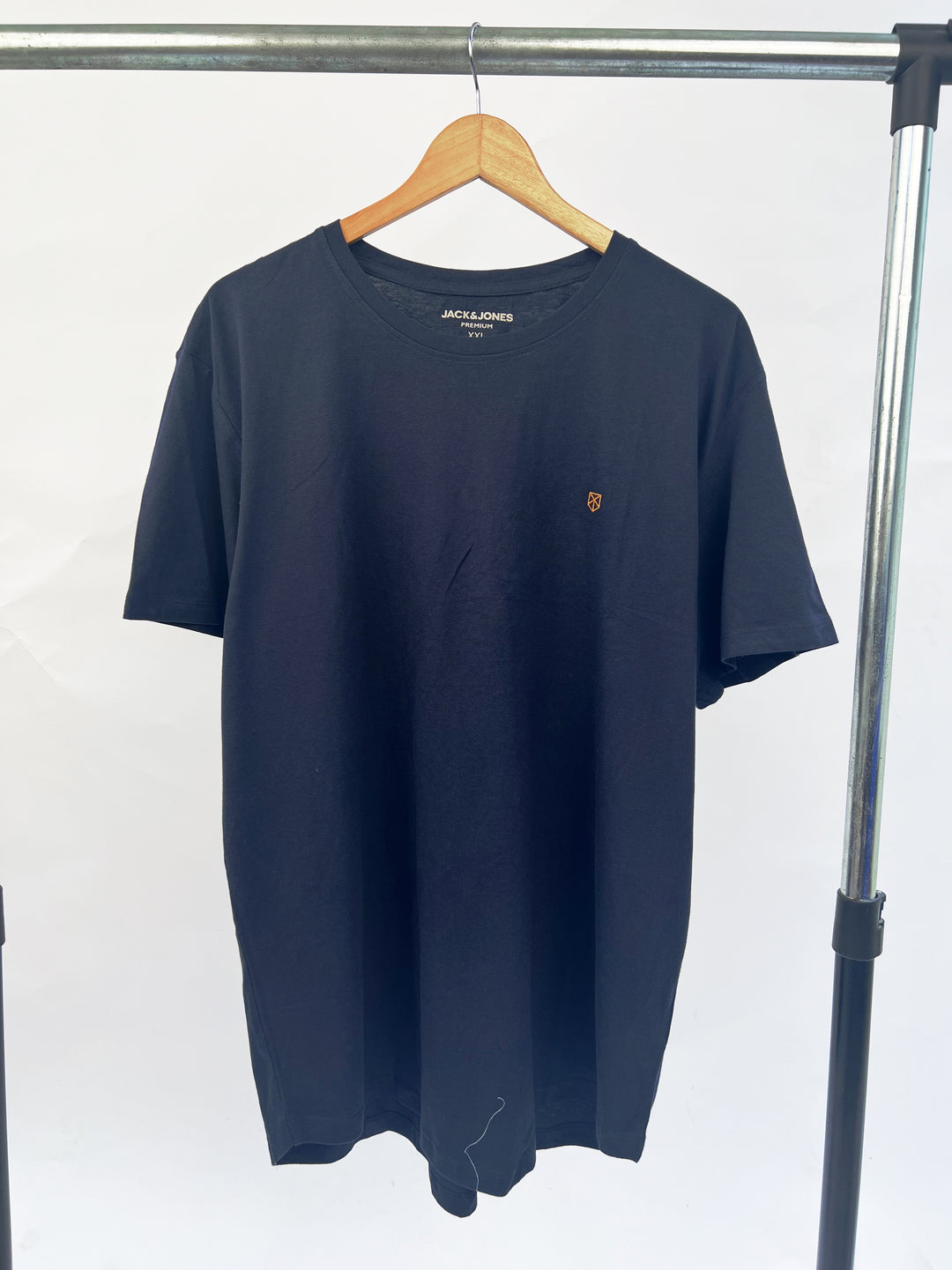 Jack&Jones embroided logo T-shirt in navy