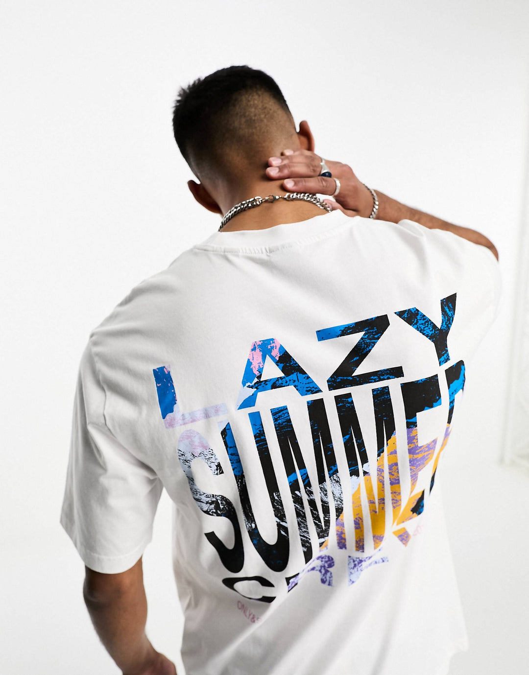 Only & Sons oversized t-shirt with lazy summer back print