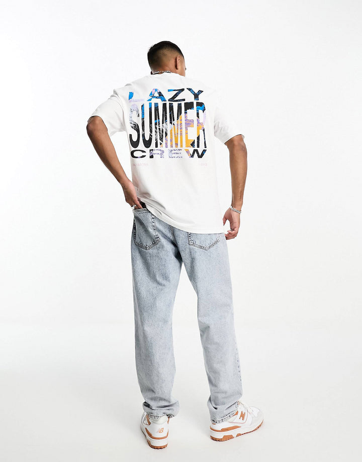 Only & Sons oversized t-shirt with lazy summer back print