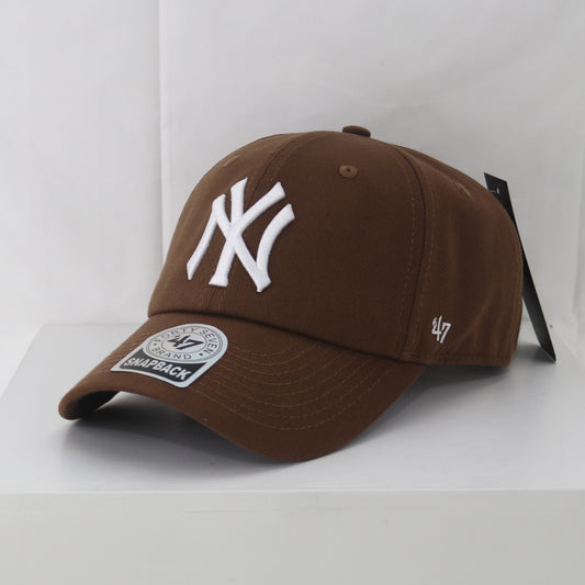 New York adjustable big logo baseball cap in brown