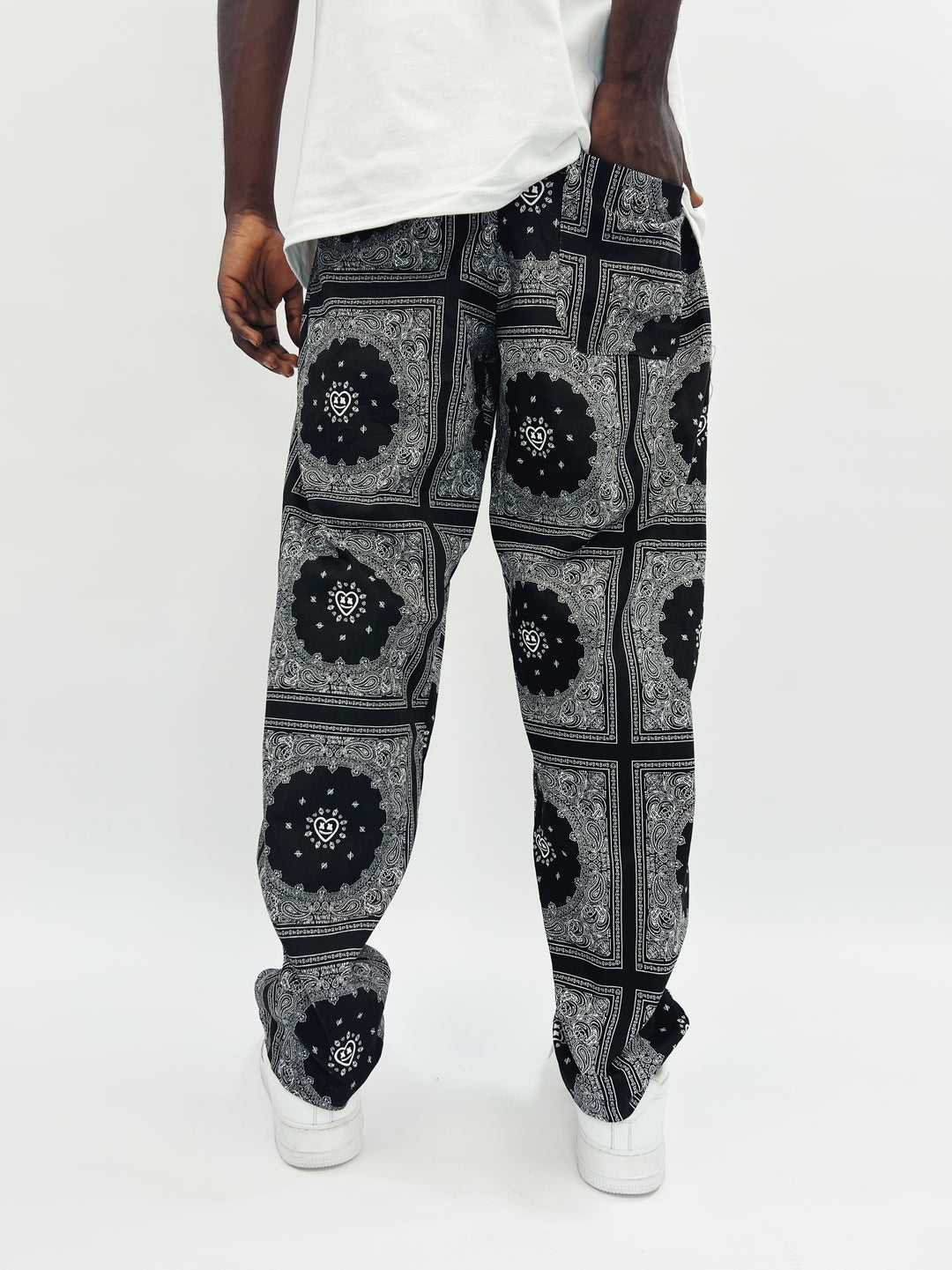 Garm island bandana print trousers in black