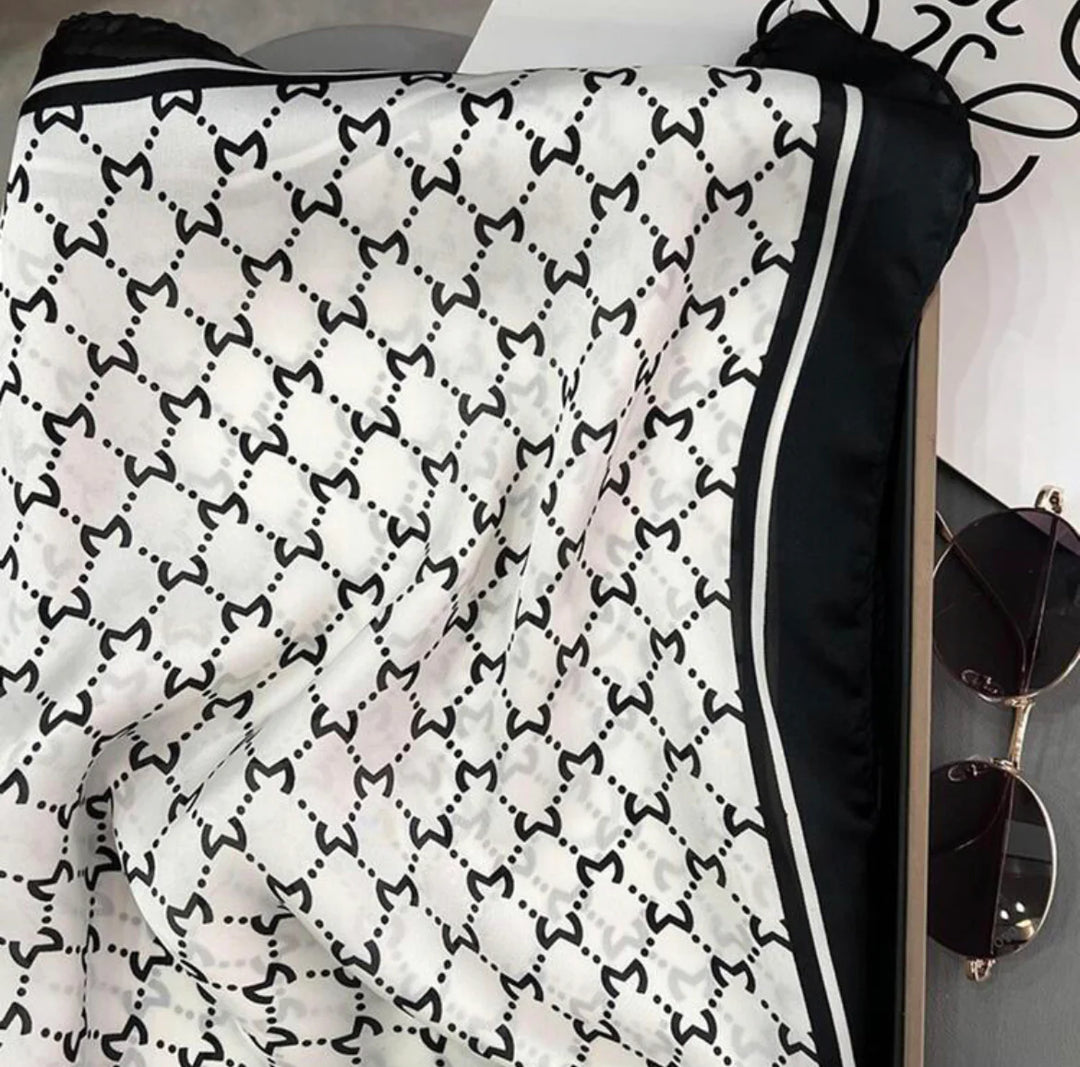Geometric print silk bandana