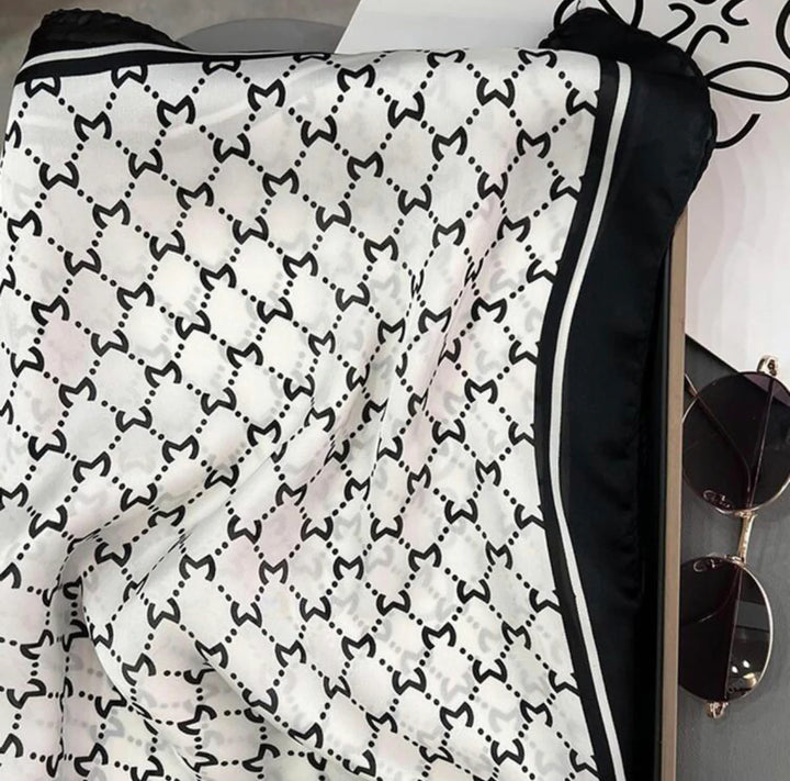 Geometric print silk bandana