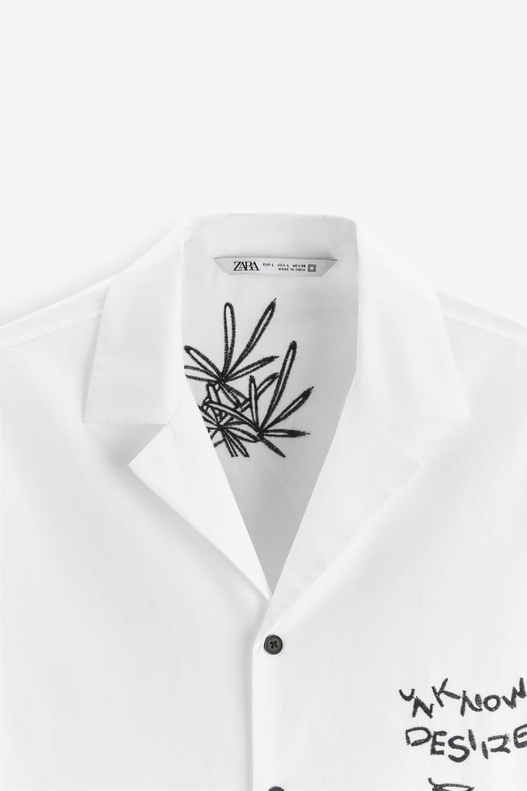 ZARA SHIRT WITH CONTRAST EMBROIDERY