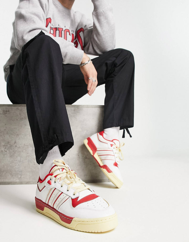 adidas Originals Rivalry Low 86 trainers in white and red