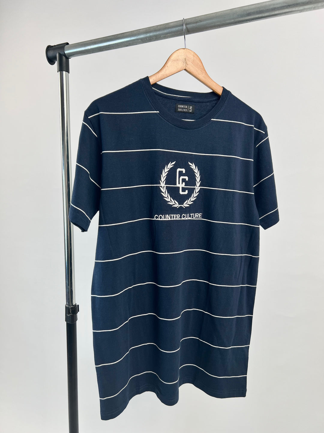 Counter Culture Horizontal Striped T-shirt in blue