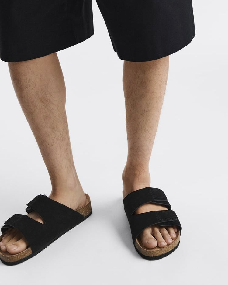 Ruizustock Split Suede Nubuck Sandals in black