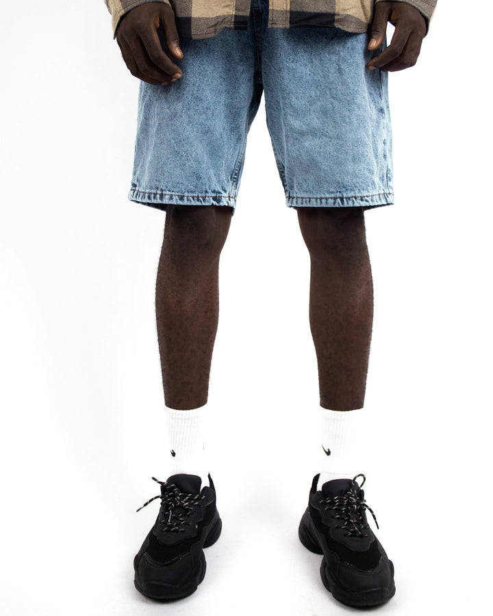 B2 Icon Denim Jeans Shorts in dark Blue