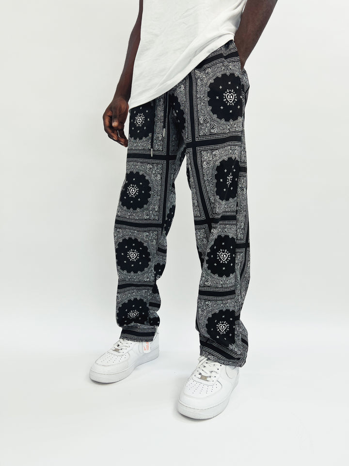 Garm island bandana print trousers in black