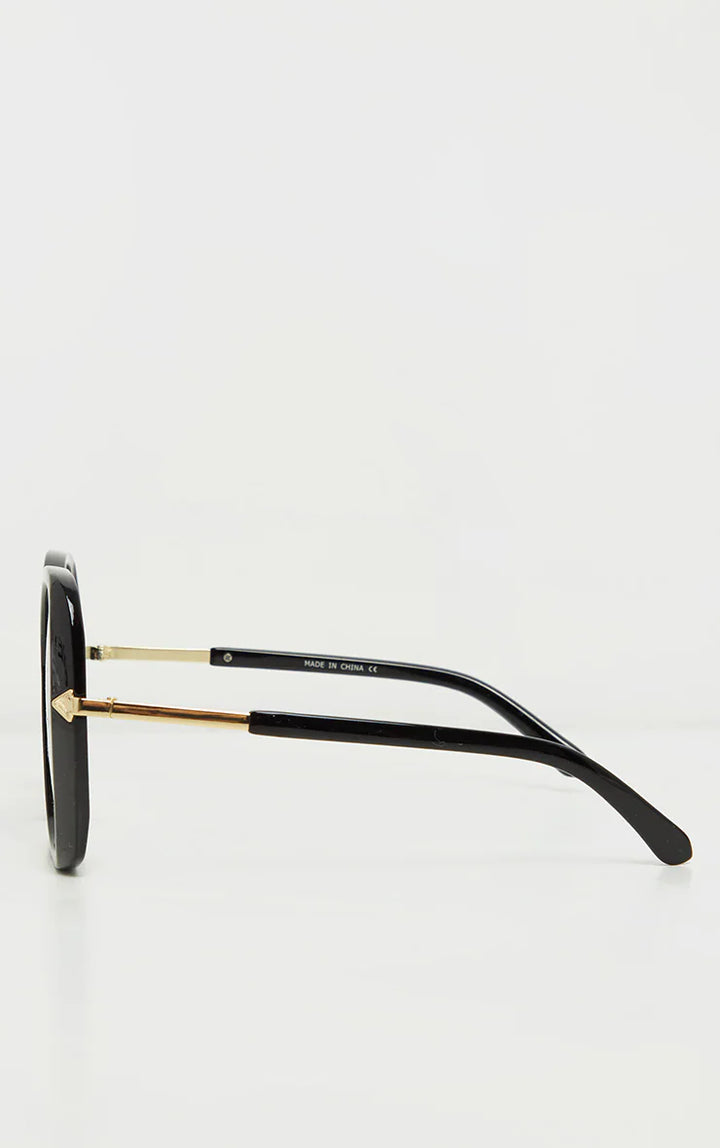 Black Oversized Angled Square Sun glasses