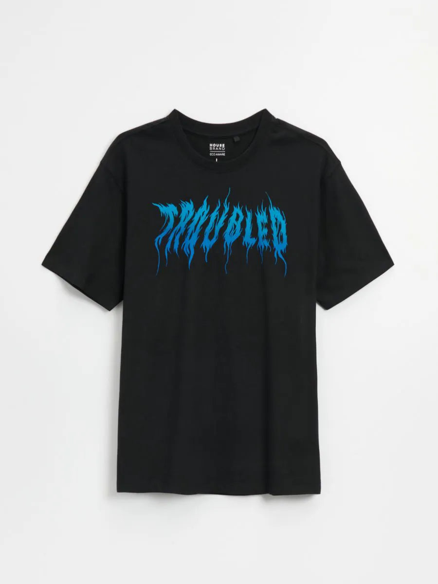 Housebrand Troubled T-shirt in black