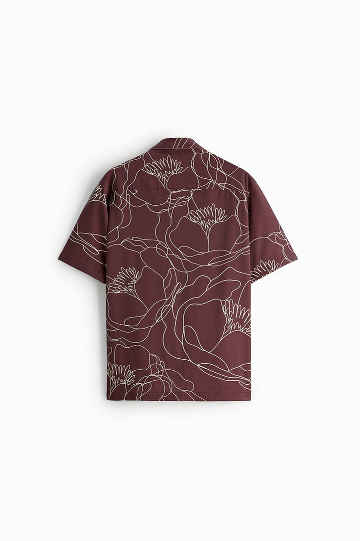 Zara Printed Stretch shirt in Maroon