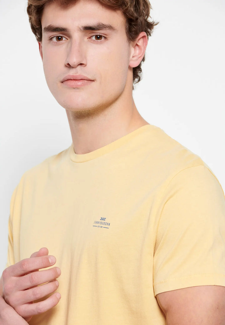 FUNKY BUDDHA Essential cotton crew neck t-shirt yellow