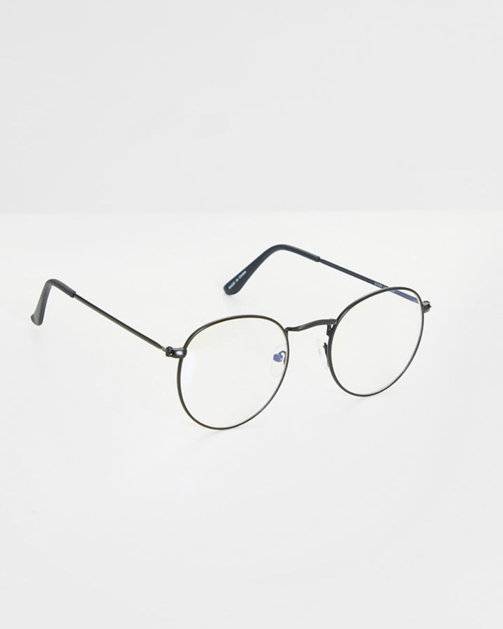 Black Round Frame Blue Light Readers