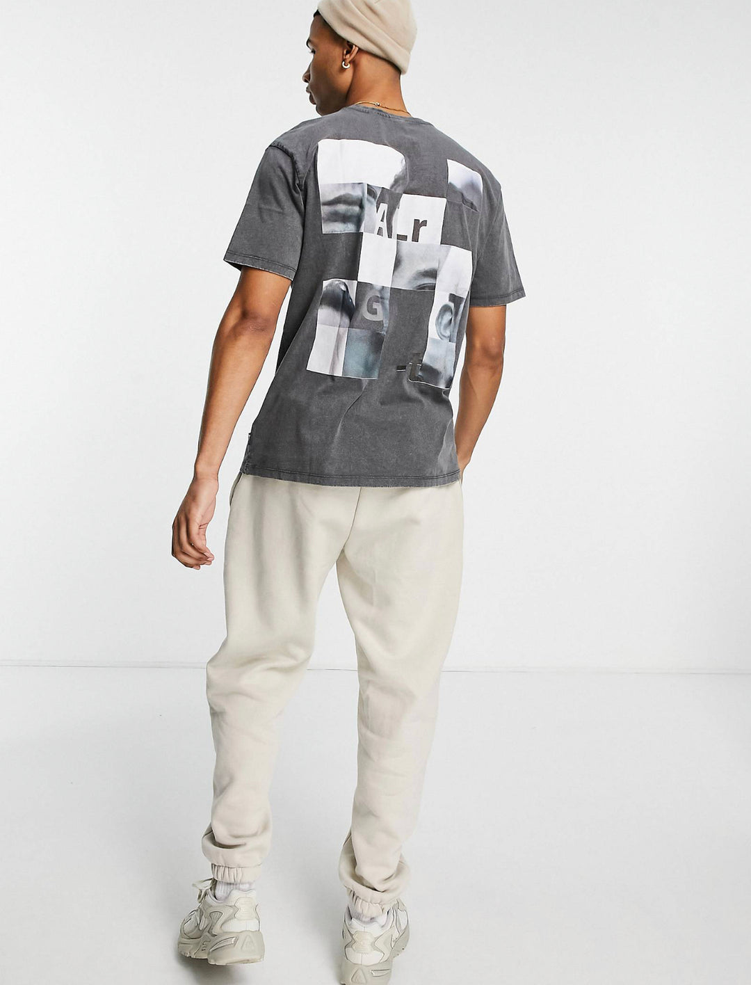 Only&Sons Oversized Backprint T-shirt in washed black