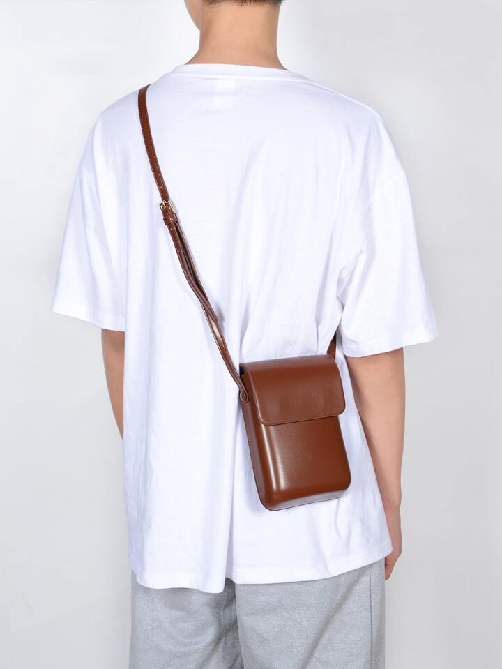 Minimalist Flap Crossbody bag in brown