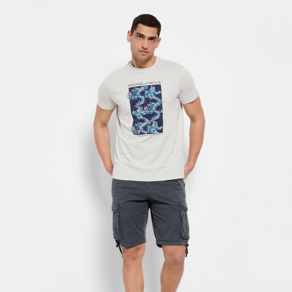 Funky Buddha paradise forever t-shirt in grey