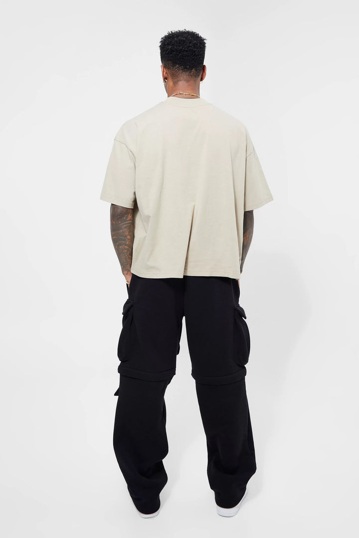 BOOHOOMAN OVERSIZED EXTENDED NECK BOXY T-SHIRT