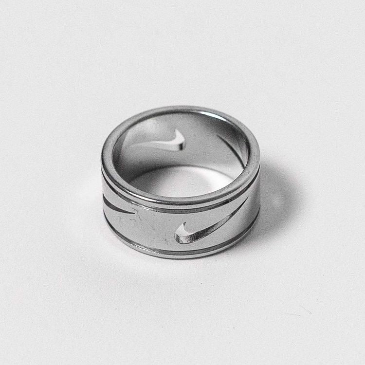 Nike Cut Out repeat ring in silver