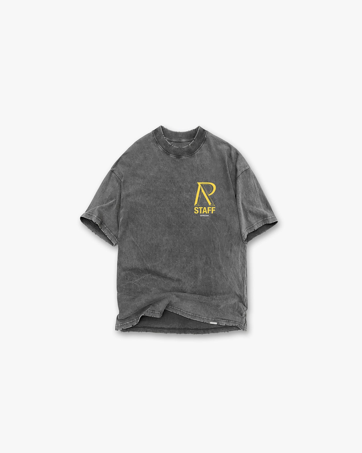 REPRESENT REPRESENT LONDON INITIALISM T-SHIRT IN GREY AND YELLOW
