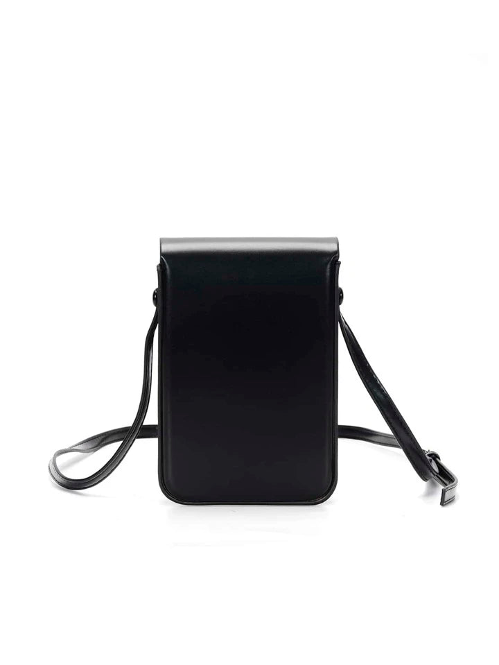 Minimalist Flap Crossbody bag in black