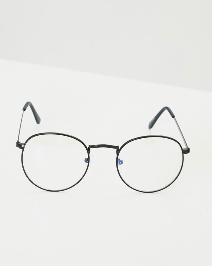 Black Round Frame Blue Light Readers