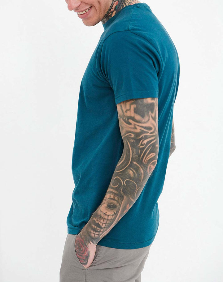 FUNKY BUDDHA Essential cotton crew neck t-shirt blue