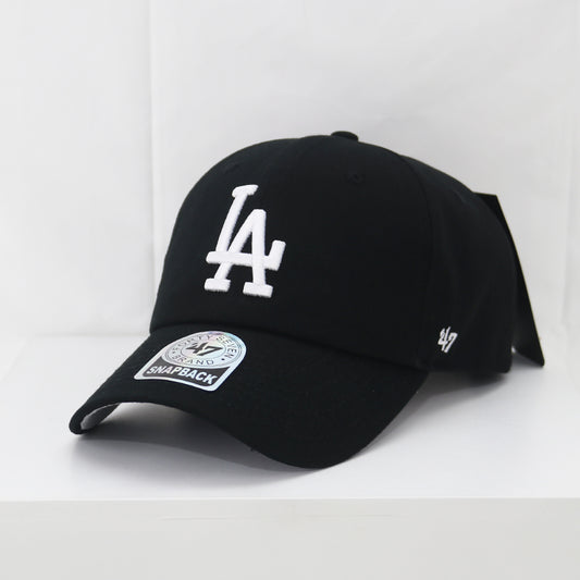 LA white big logo adjustable cap in black