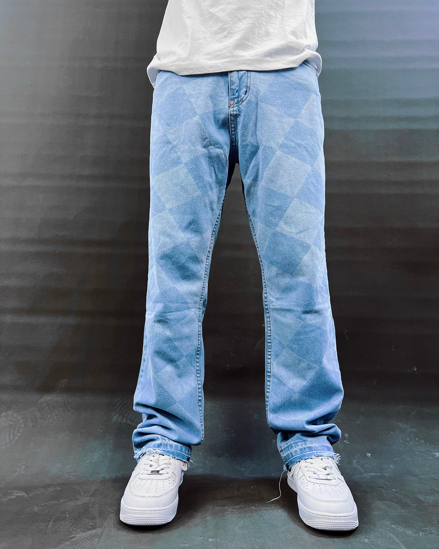 Denim bro checkered jeans in blue