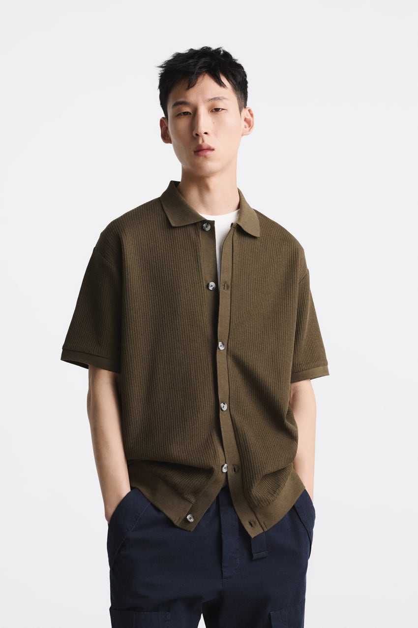 ZARA TEXTURED SHIRT KHAKI