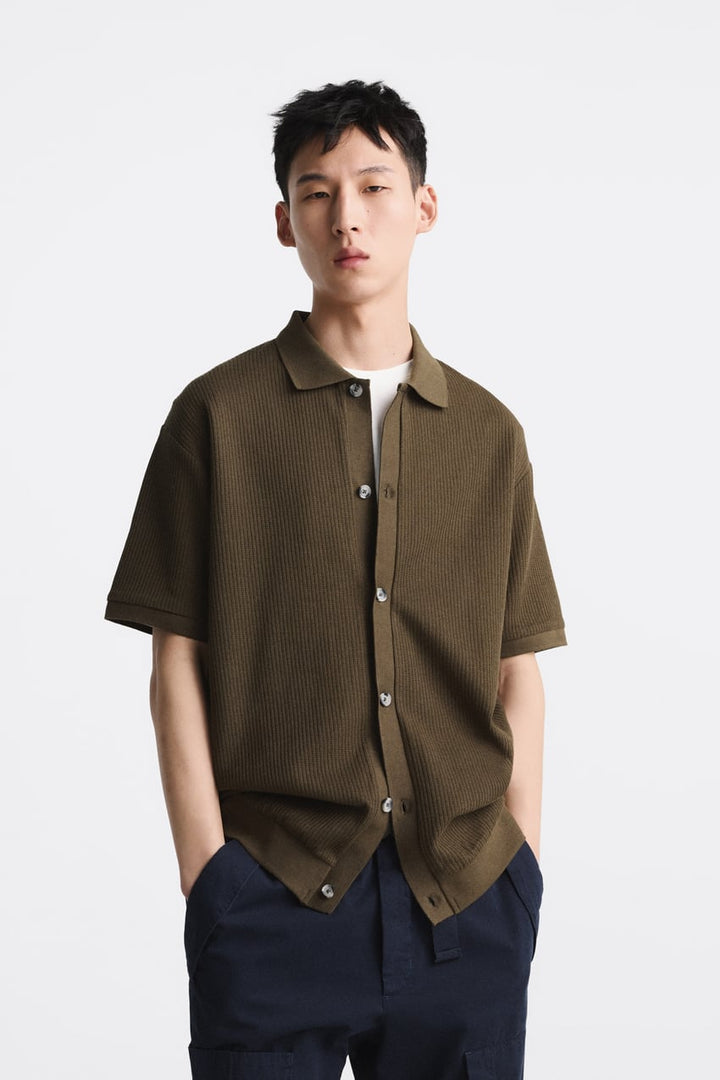 ZARA TEXTURED SHIRT KHAKI