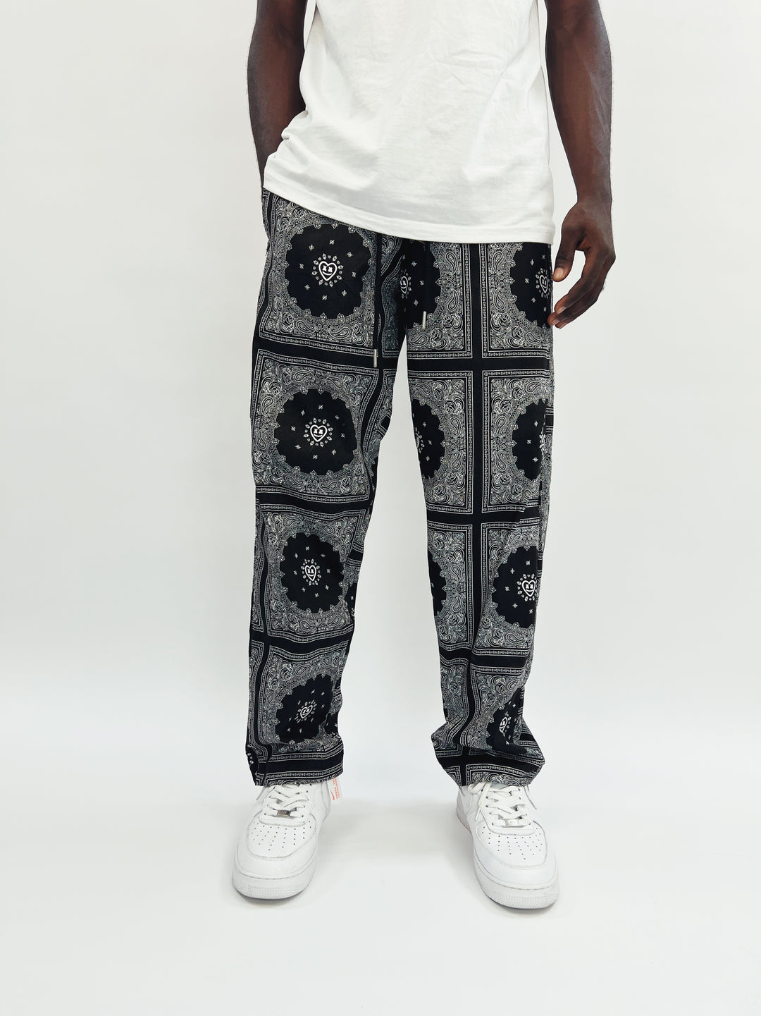 Garm island bandana print trousers in black