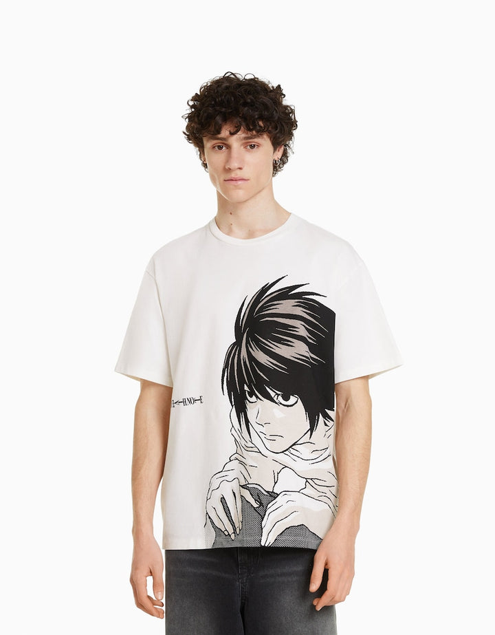 Bershka death note print oversize t-shirt