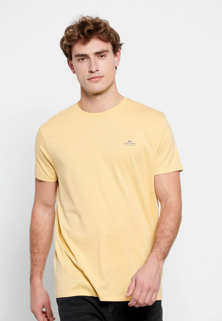 FUNKY BUDDHA Essential cotton crew neck t-shirt yellow