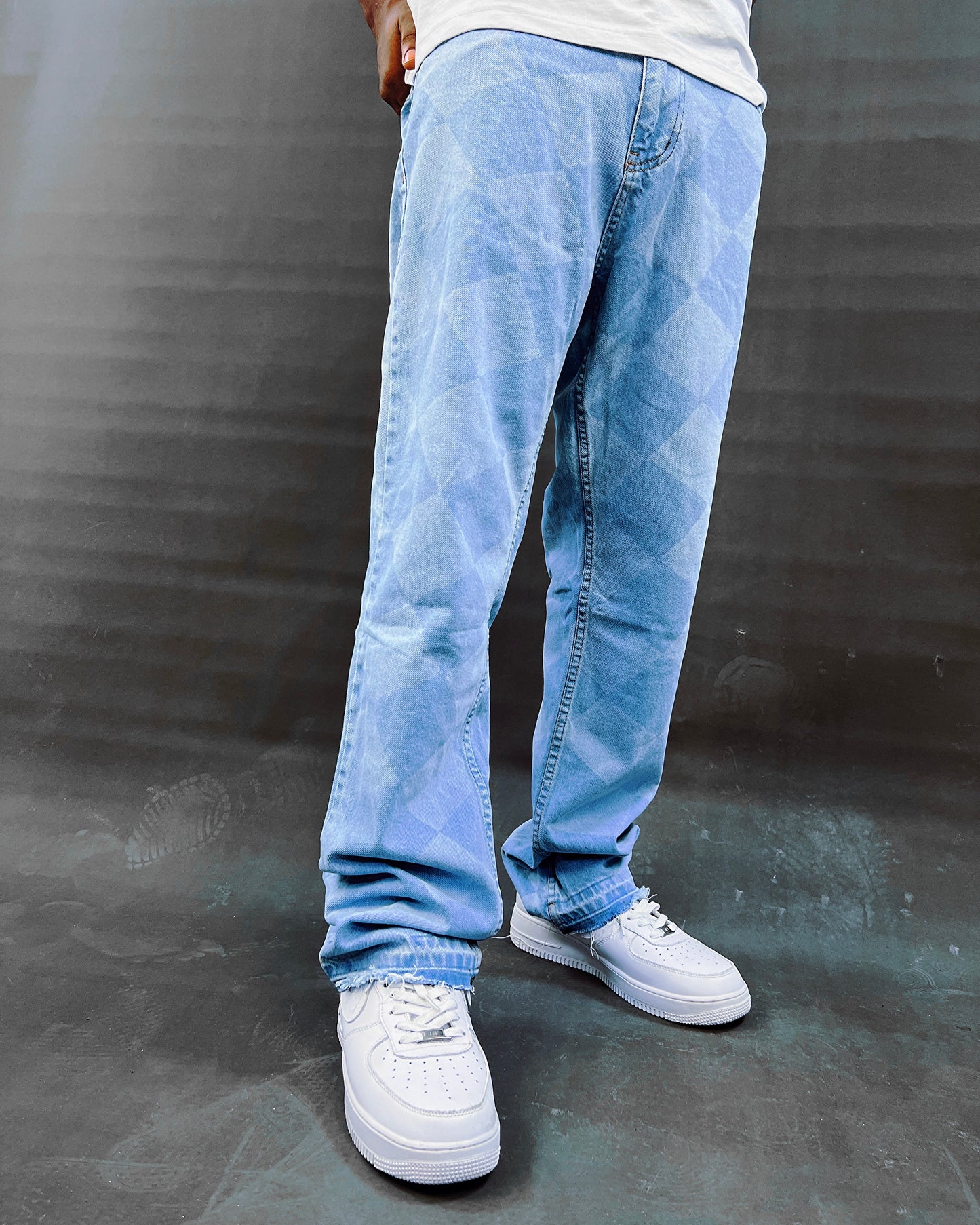 Denim bro checkered jeans in blue