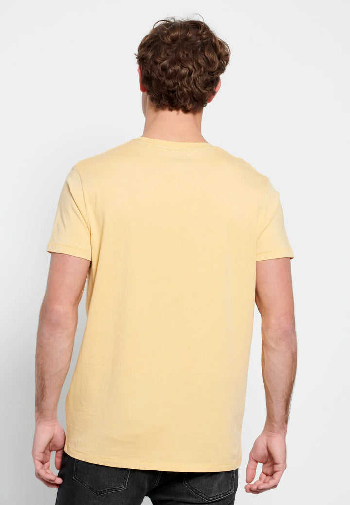 FUNKY BUDDHA Essential cotton crew neck t-shirt yellow