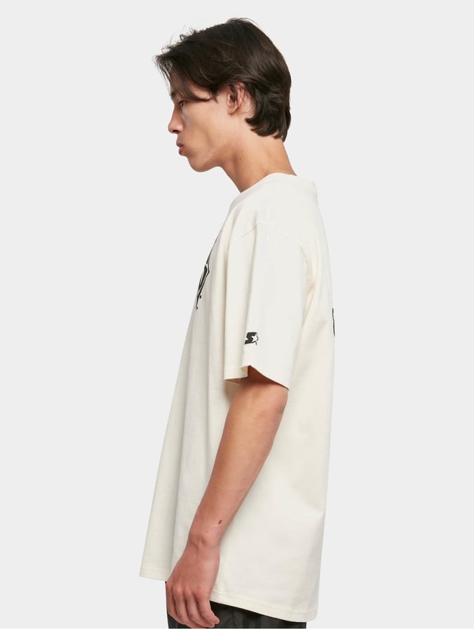 Starter Oversized peak logo T-shirt in white