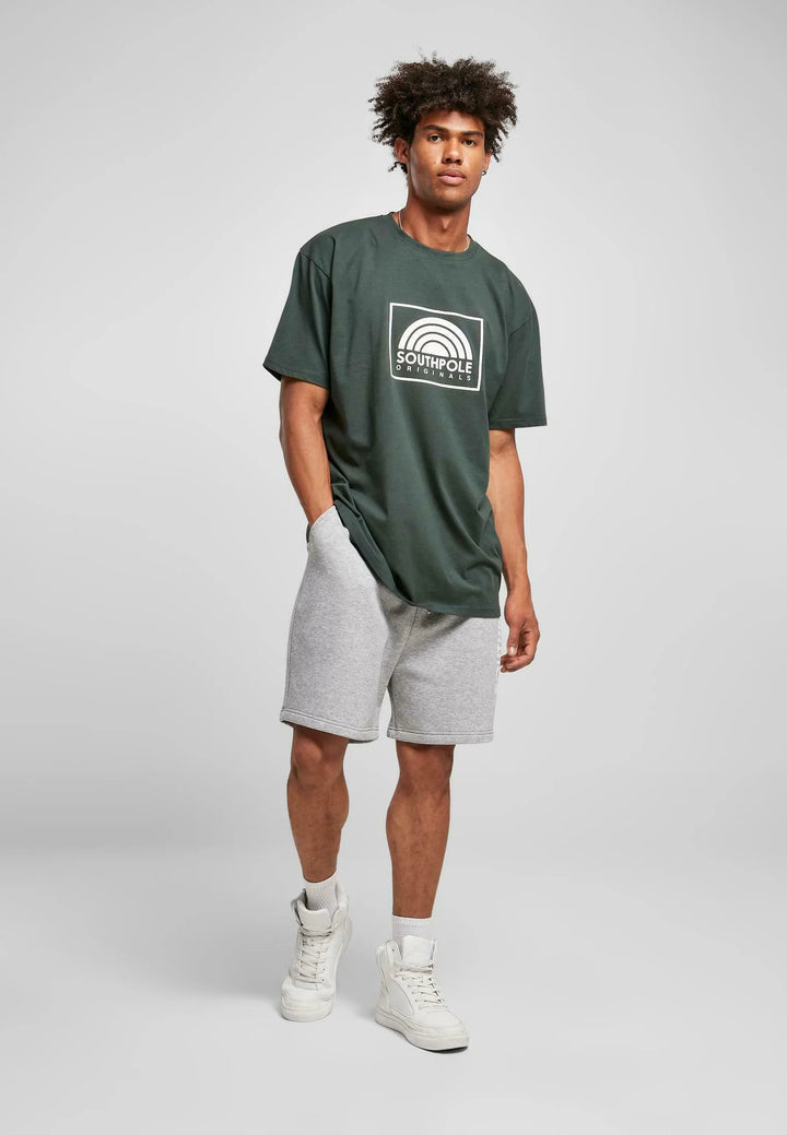 South Pole box logo Print T-shirt in Bottlegreen