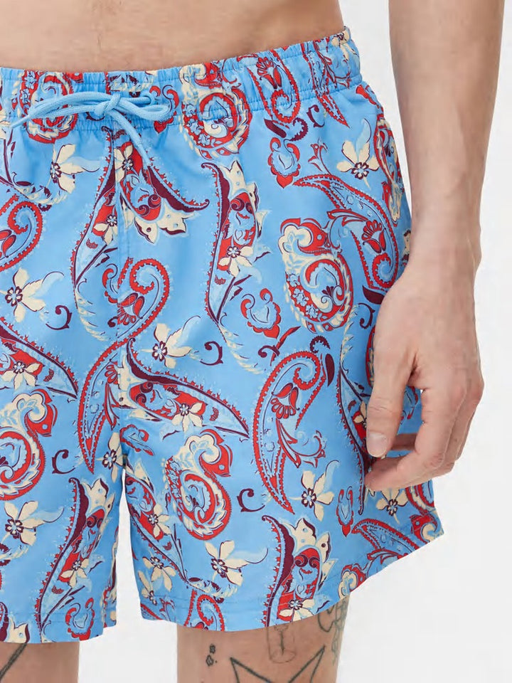 Paisley swim shorts in blue