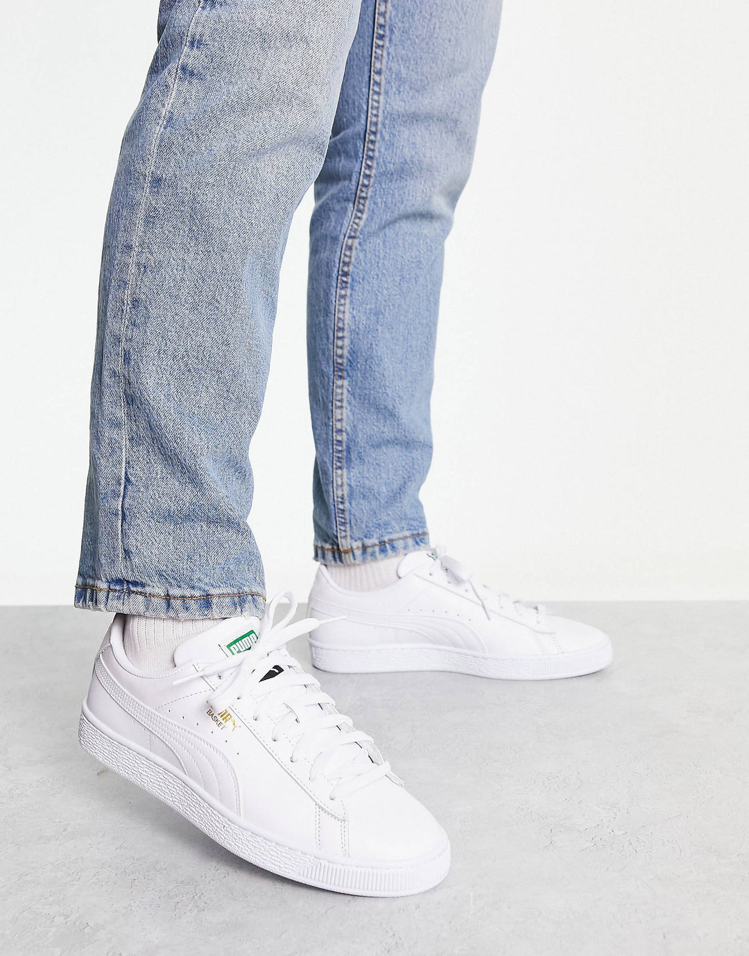 Puma basket class trainers in all white