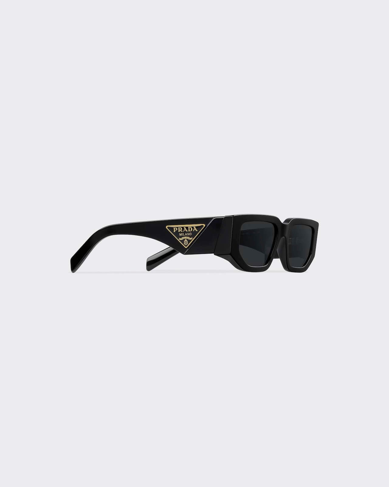 Prada Slate Gold Symbole Sun glasses in black