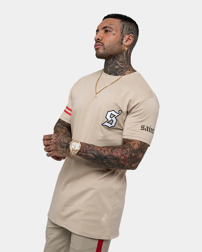 SAINT MORTA Logo Envogue Allstar T-Shirt in beige