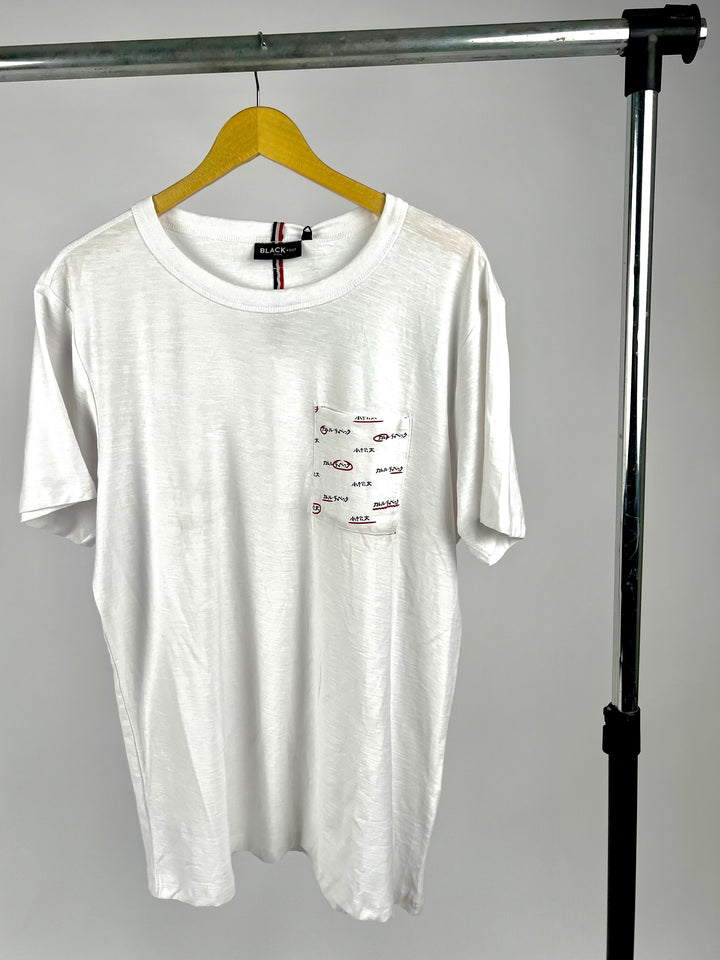 Black dot man t-shirt in white