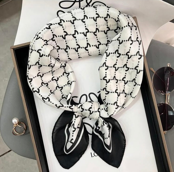 Geometric print silk bandana