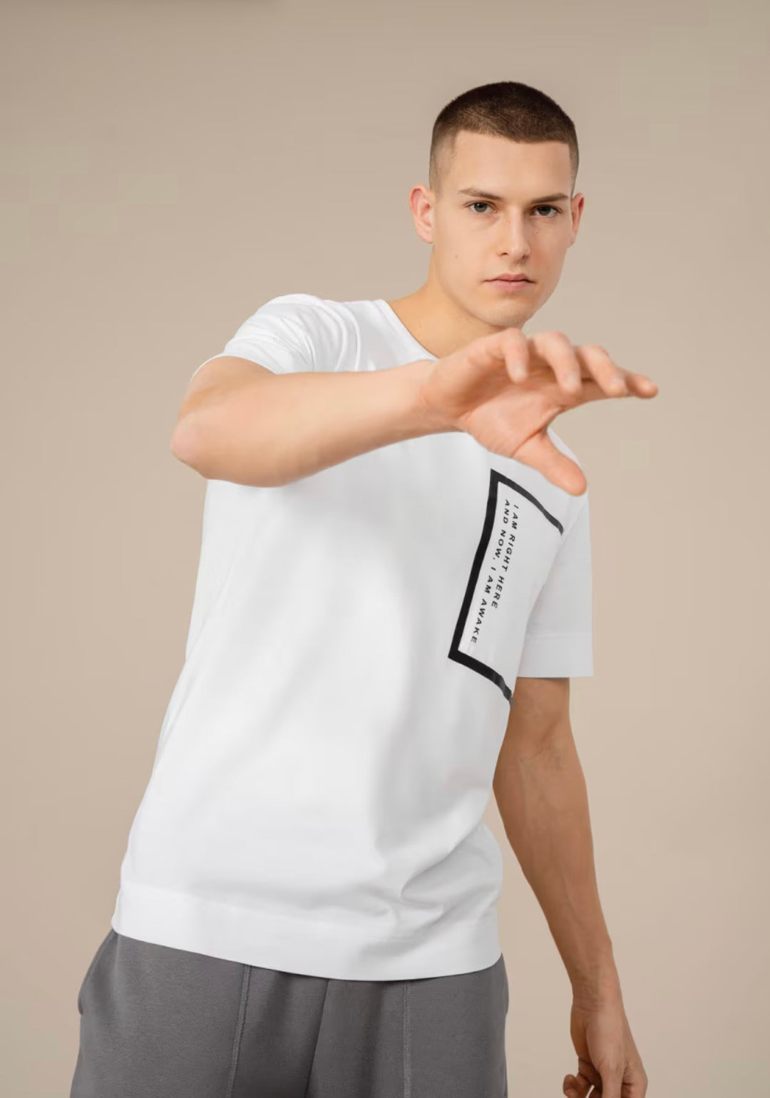 Outhorn text print t-shirt in white