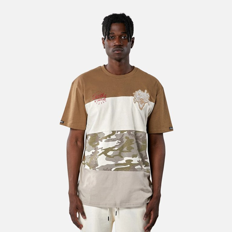 Crooks & Castles Men's Medusa Color Block Chop Shop Graphic Tee T-Shirt