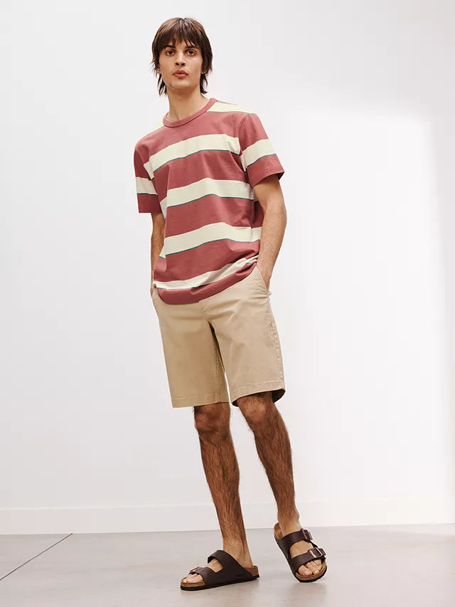 College Stripe T-Shirt, Dusty Cedar, Pink
