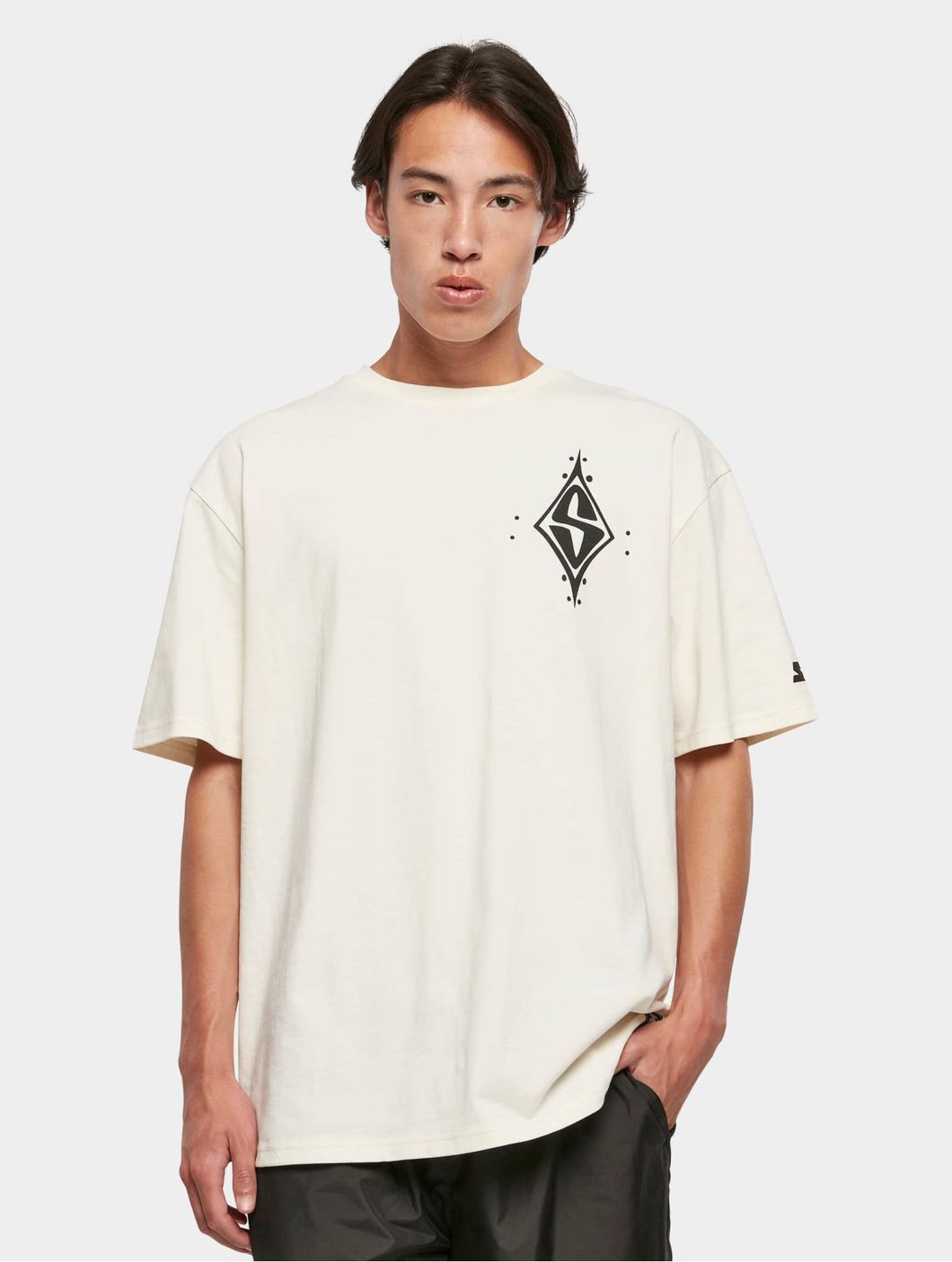 Starter Oversized peak logo T-shirt in white