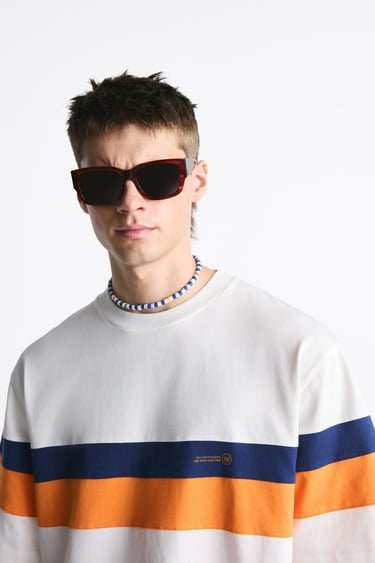 ZARA STRIPE PRINT T-SHIRT WHITE