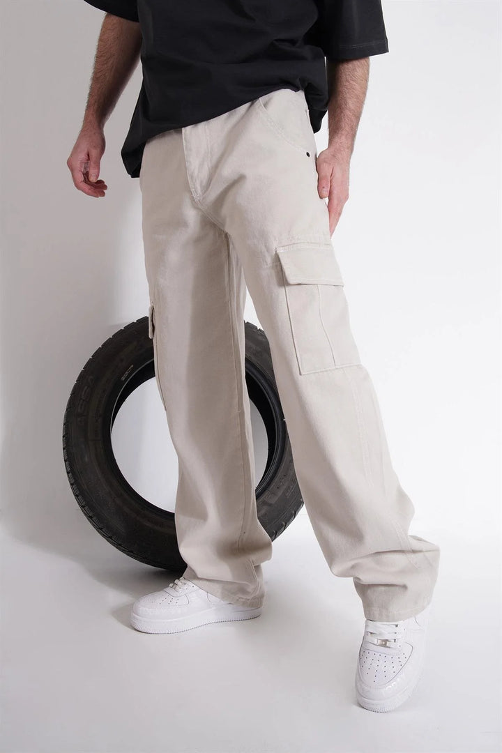 Difransel baggy jeans in ecru
